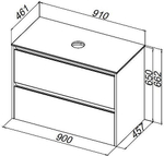 Тумба с раковиной Allen Brau Activity 90 1.34005.WM белая матовая/черный брашированный