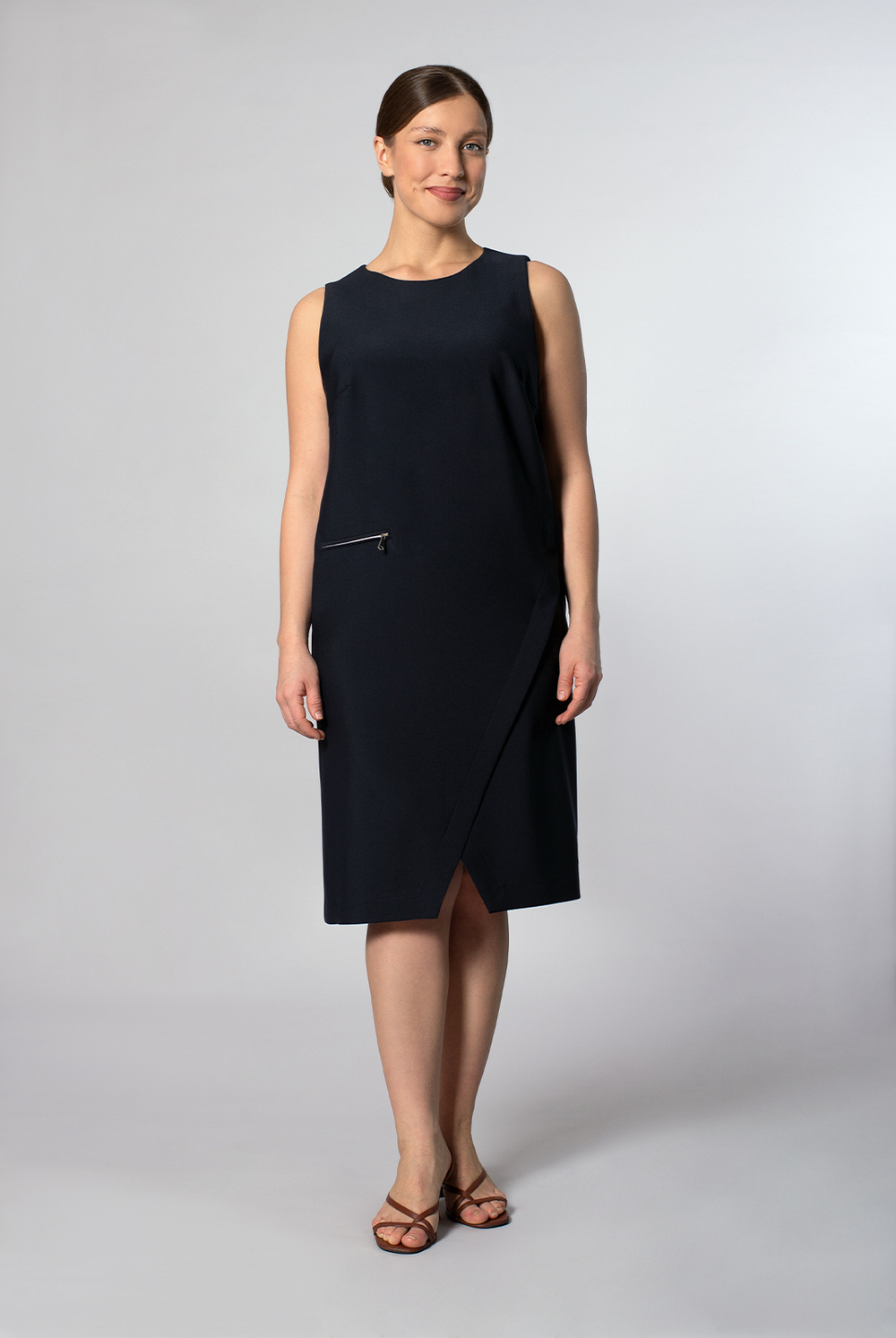 Офисный сарафан 1637А, черный #70Ч081637А