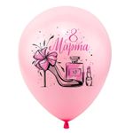 Шар (12"/30 см) 8 марта Нежность, Ассорти Пастель 2 ст. 2 цв. 25 шт.