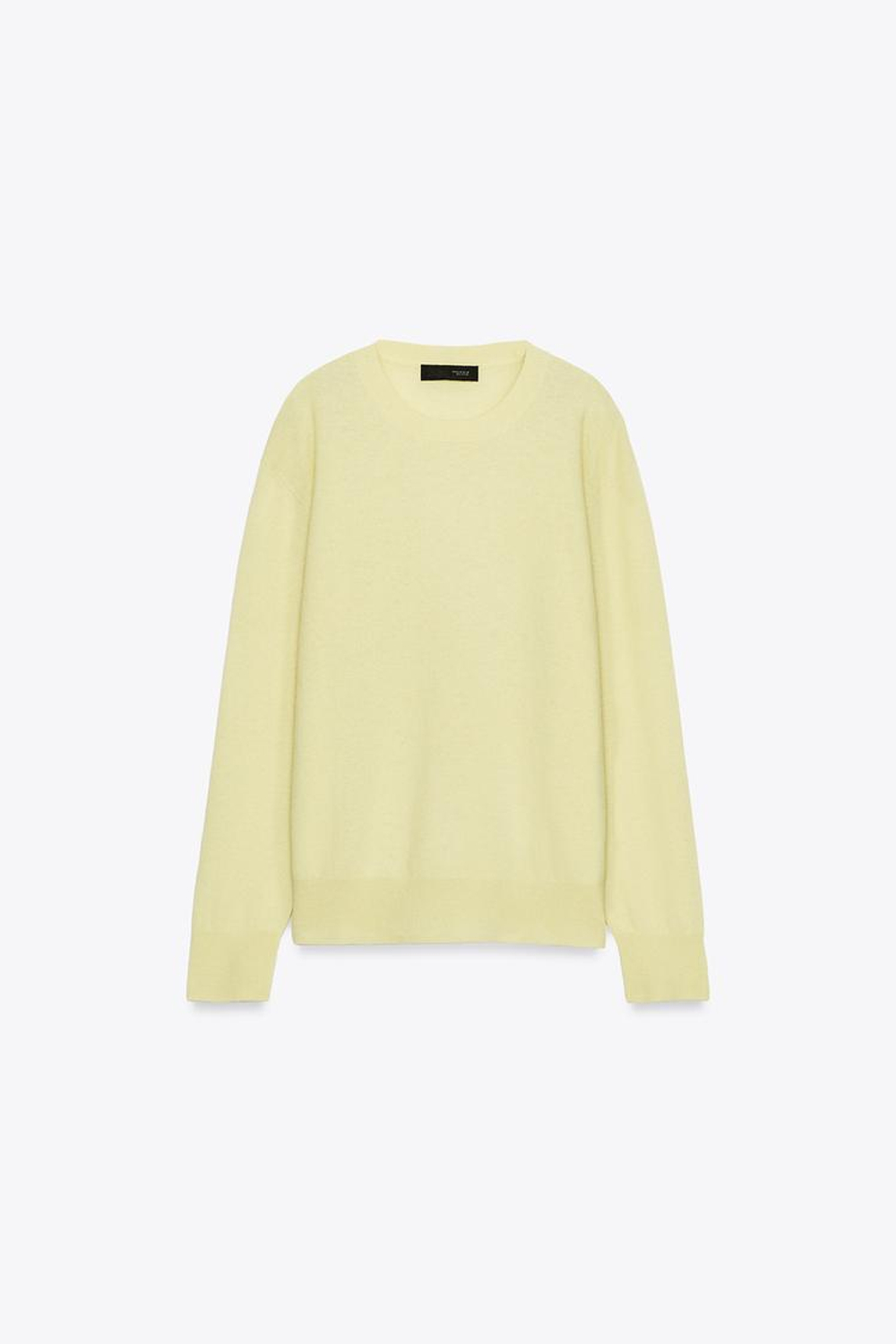 ZARA СВИТЕР ИЗ 100% ЭКСТРАМЯГКОЙ ШЕРСТИ, СВЕТЛО-ЖЕЛТЫЙ