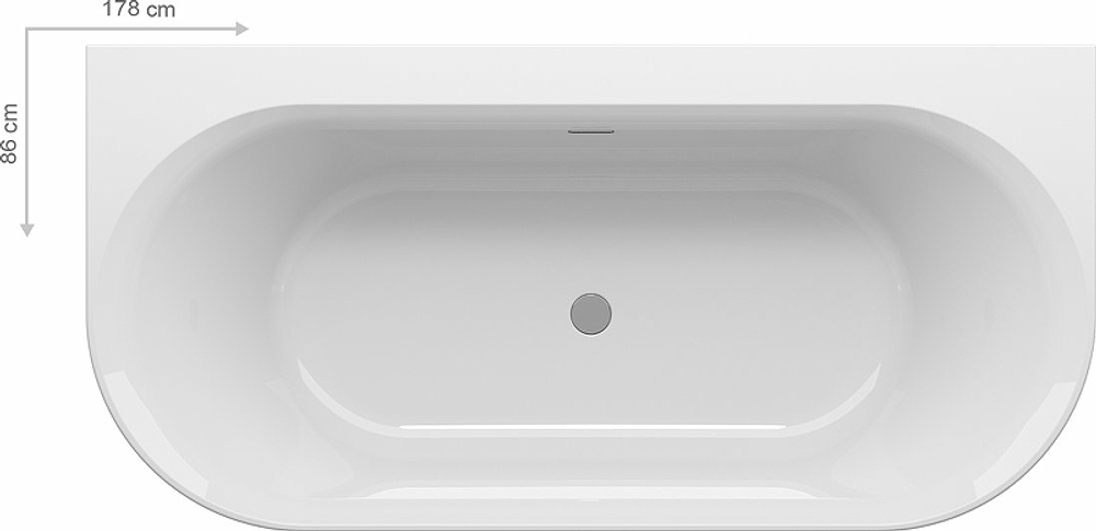 Акриловая ванна Ravak Ypsilon Wall 178x86 XC00100028 без гидромассажа