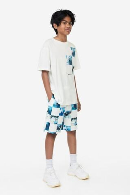 H&M Трикотажная футболка с принтом, белый
