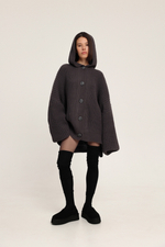 Кардиган вязанный с капюшоном