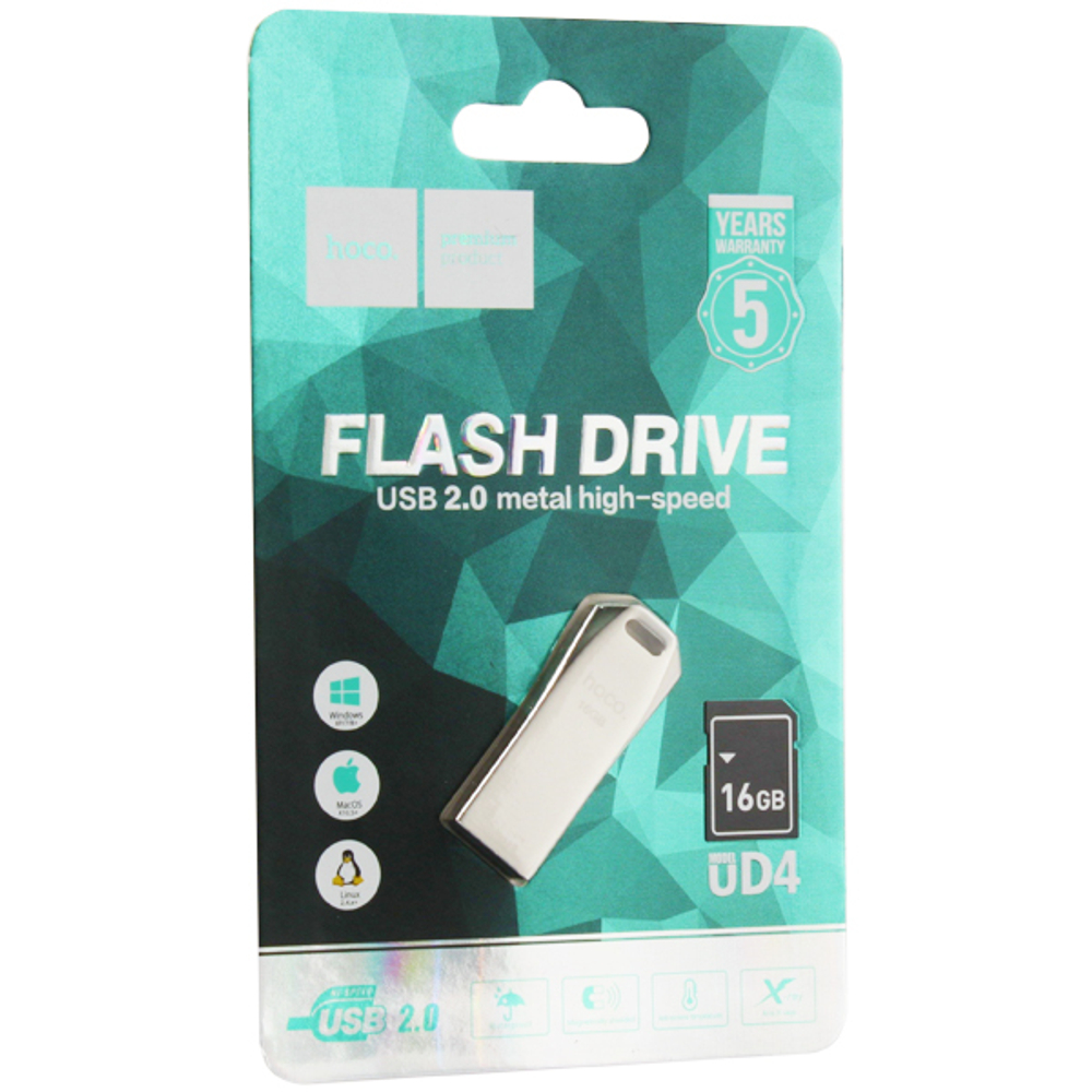 USB Флешка 16GB Hoco UD4, USB 2.0, металлическая