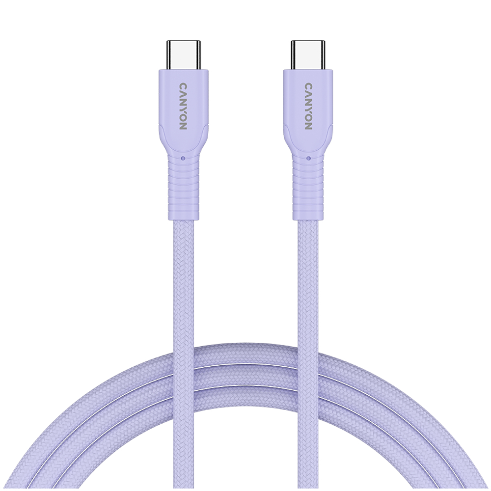 CANYON cable OnWire 60CL C-C 60W COLOR Braided 1m Purple