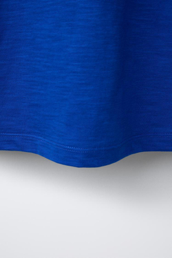 ZARA ФУТБОЛКА С НАДПИСЬЮ, ЯРКО-СИНИЙ