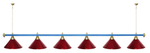 Лампа STARTBILLIARDS 6 пл. (плафоны зеленые,штанга золотая,фурнитура золото)