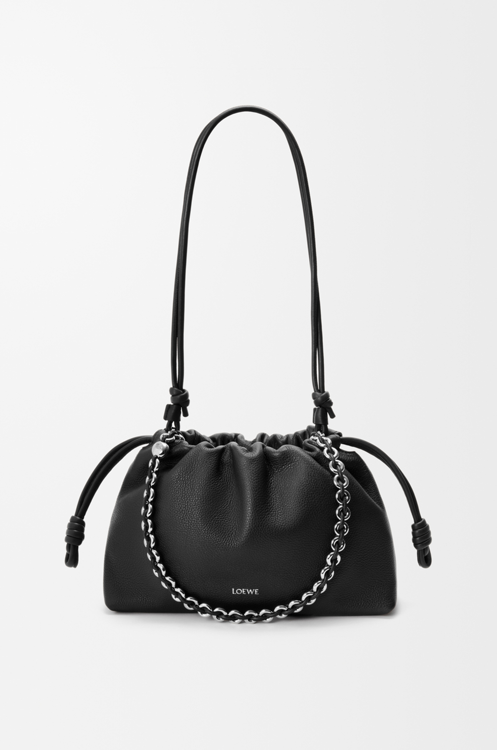 Loewe Сумка Flamenco среднего размера из зернистой телячьей кожи, черный