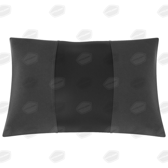 Автомобильная подушка под шею или поясницу комбинированная из жаккарда и экокожи (прямоугольная на резинке)