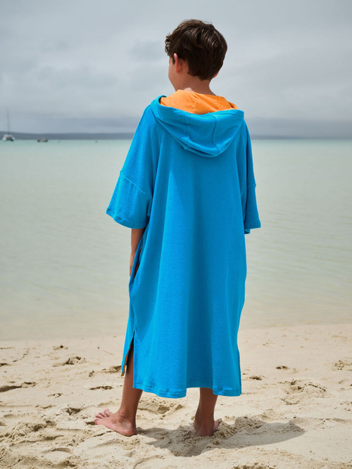 Пончо мохровое для мальчика Next E91-814, Синий