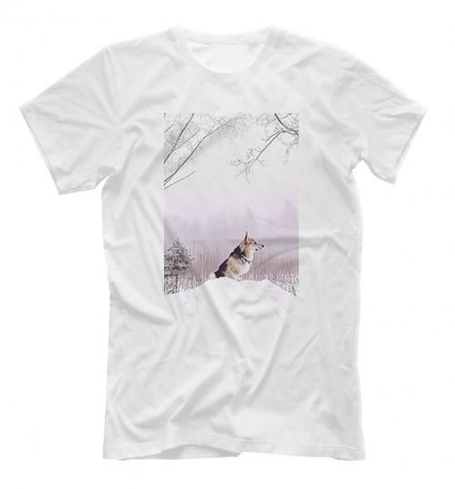 Футболка "Корги в лесу"