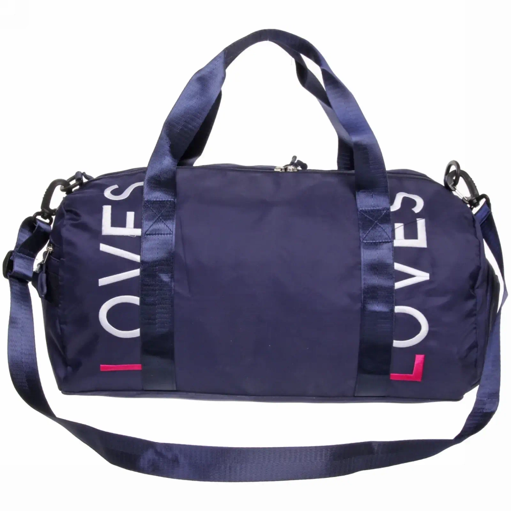 Сумка спортивная «Sport Loves», водонепроницаемый отдел + 2 кармана+отдел под обувь, цвет синий,42*24*18 см