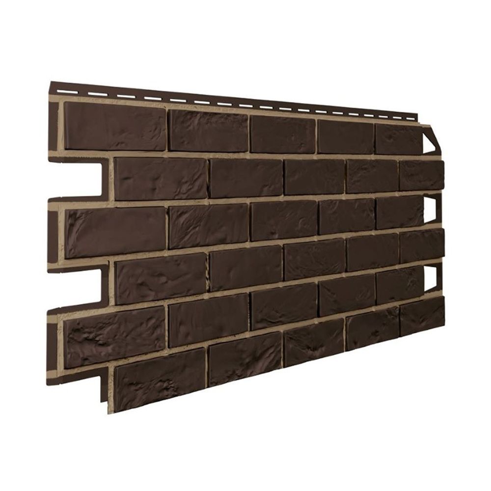 Фасадная панель VOX, Кирпич тёмно-коричневый с фугой 1*0,42м