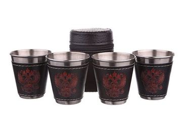 Набор походных стопок в футляре "Герб России" 150 мл