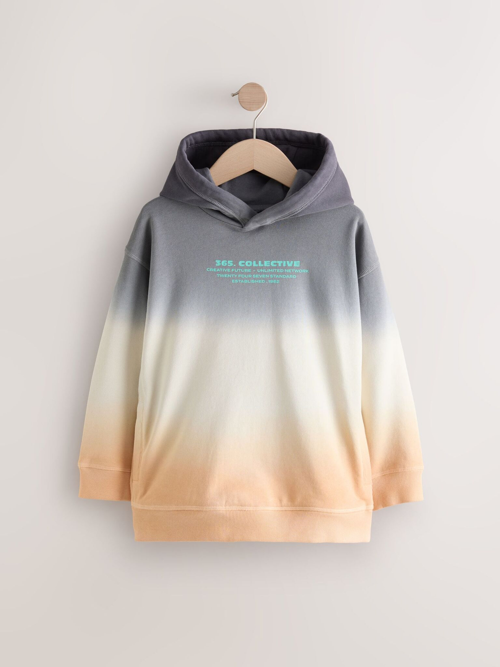 Толстовка с капюшоном для мальчика Next E98-378, Серый, Молочный