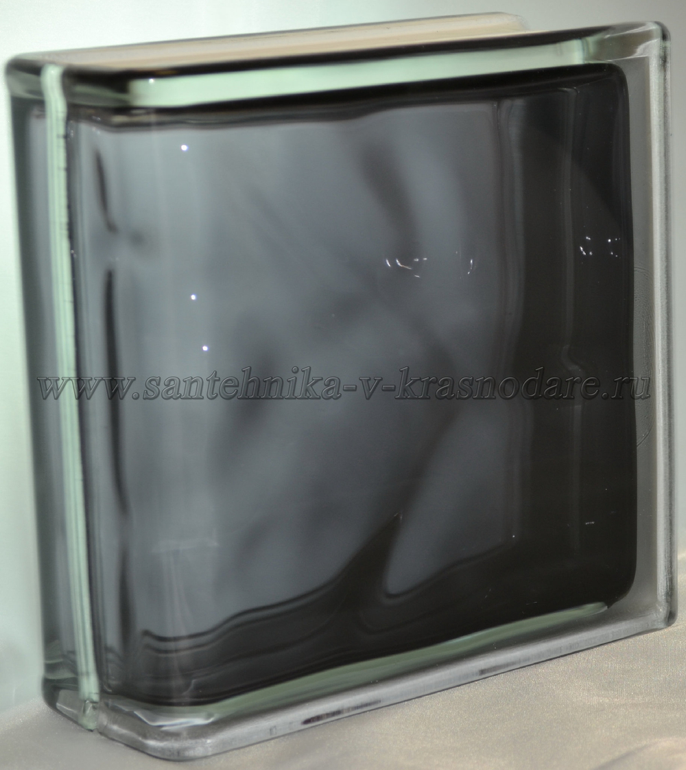 Торцевой стеклоблок черный окрашенный изнутри Vitrablok   19x19x8