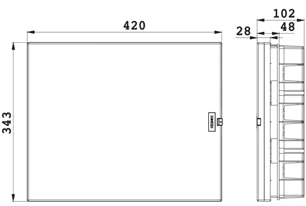 Бокс для автоматических выключателей встраиваемый 36-мест. / щит распределительный оранжевый/черный