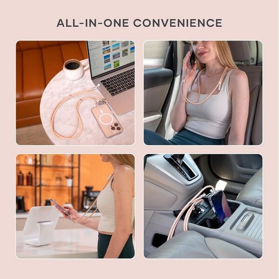 Зарядный кабель/ремень через плечо Satechi OntheGo Crossbody Lanyard Cable 60W 1.5 м (ST-LOTGLR) Desert Rose