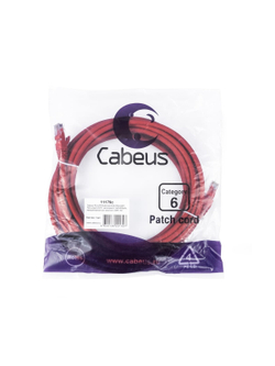 Cabeus PC-UTP-RJ45-Cat.6-5m-RD-LSZH Патч-корд U/UTP, категория 6, 2xRJ45/8p8c, неэкранированный, красный, LSZH, 5м