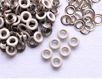 Люверс №5 (8мм), цвет- Светло-серый, эмаль/сталь, уп.-10 шт