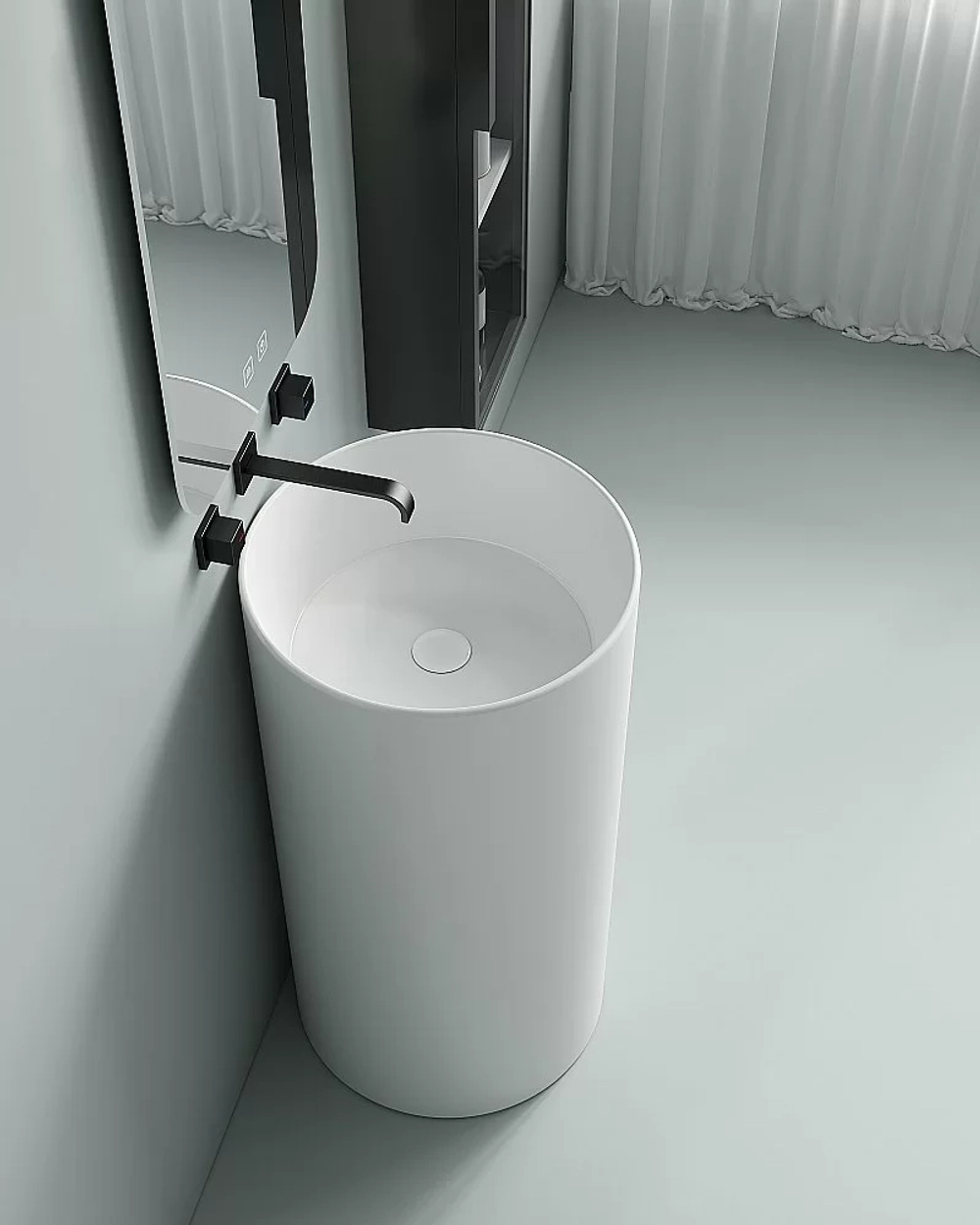 Раковина напольная SantiLine 45 SL-4014 белая