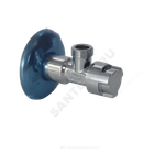Кран латунь бытовой хром угловой G1/2"х3/8" Ру10 НР переходной маховик с отражателем Icma 90519AC07