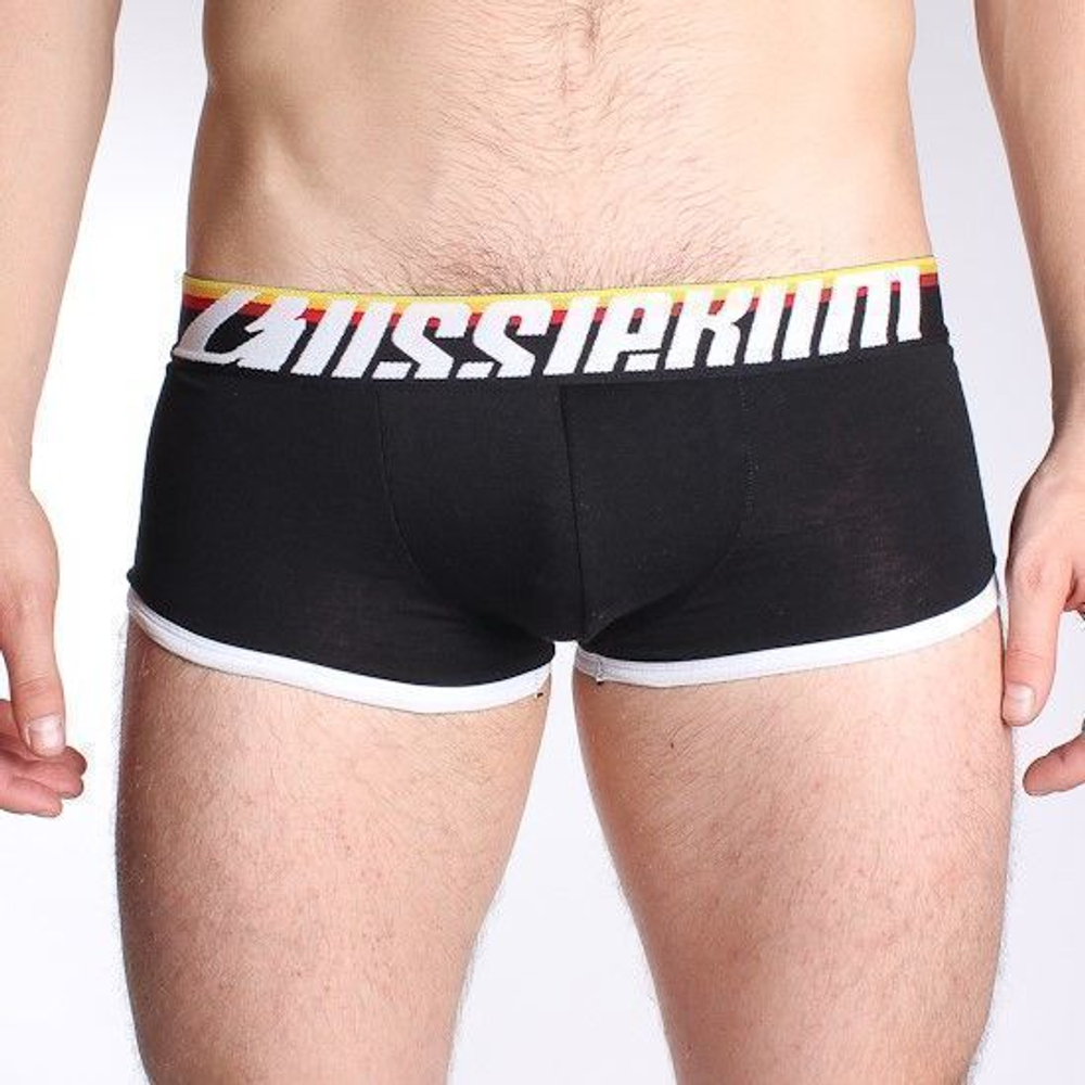 Мужские трусы хипсы черные с цветной резинкой Aussiebum Fire Boxer AB00186