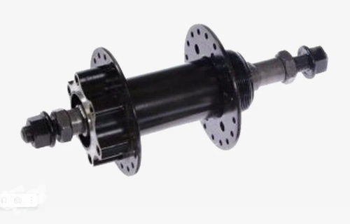 Втулка WZ задняя, алюминиевая, под диск 6 болтов, под трещотку, на гайках, 36 отверстий, ось 3/8''х135x175мм, черная (25)