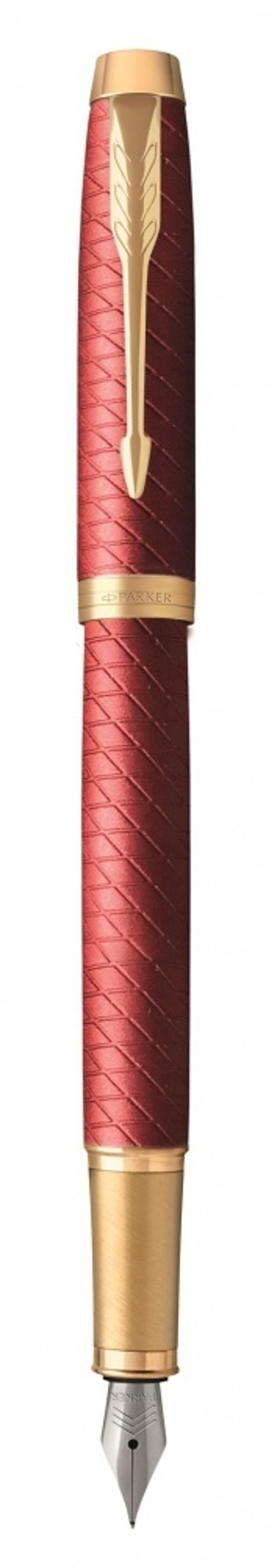 Перьевая ручка Parker IM Premium F318  Red GT, перо: F, цвет чернил: blue, в подарочной упаковке.