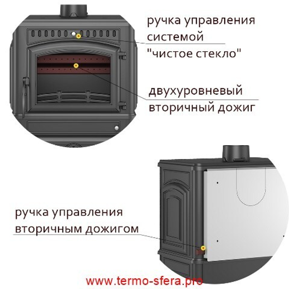 Печь-камин Везувий LV-12 "Антрацит"