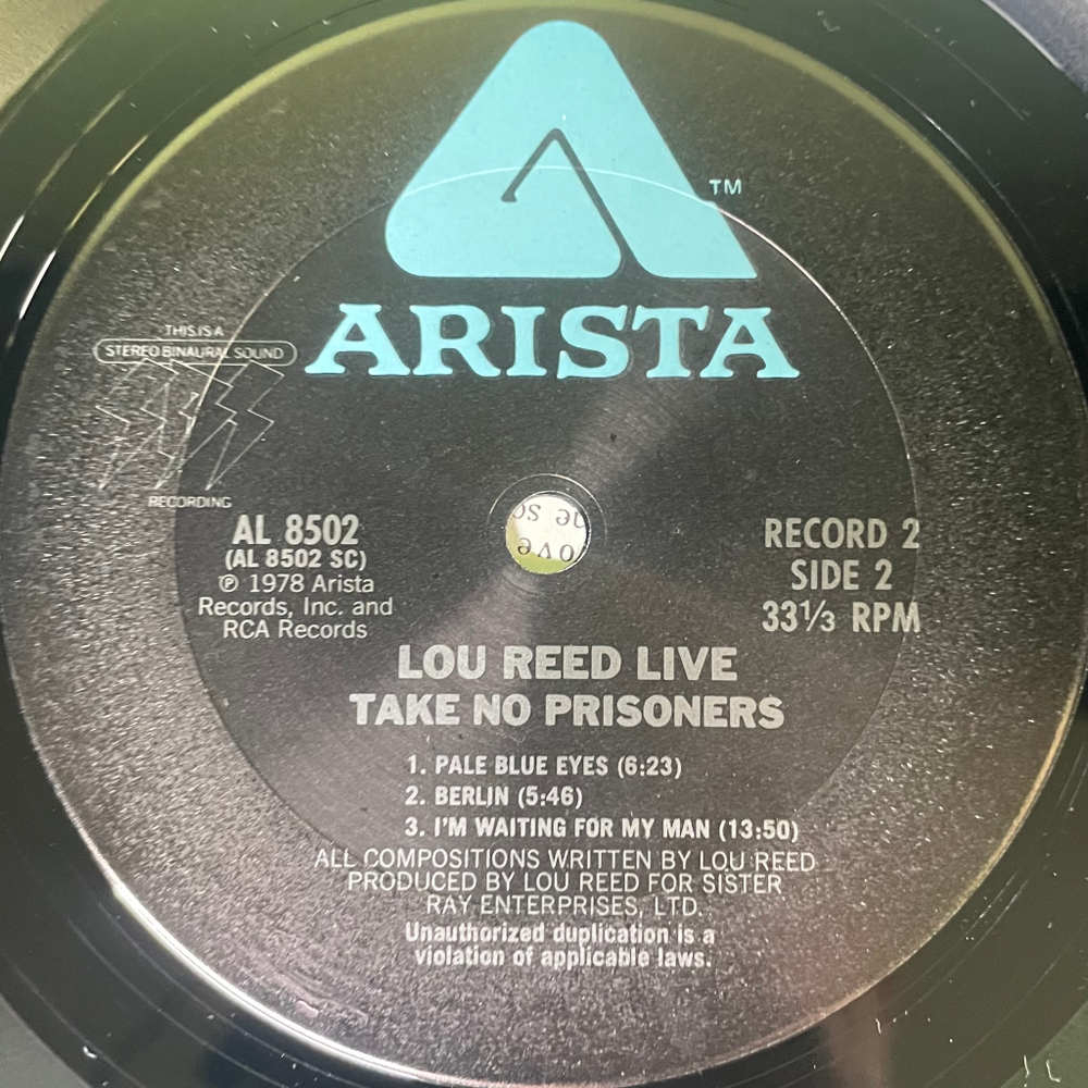 Lou Reed ‎– Lou Reed Live - Take No Prisoners 2LP (США 1978г.)