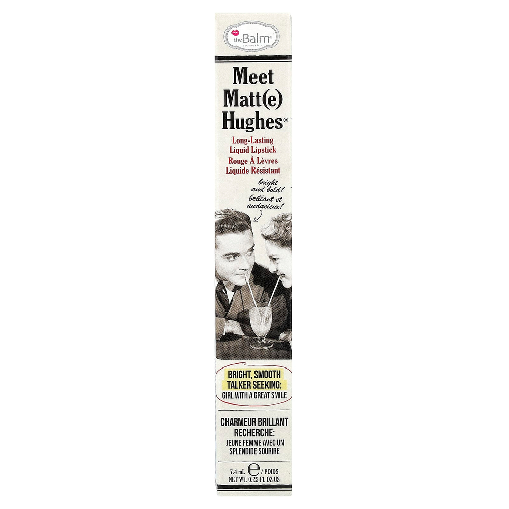theBalm Cosmetics, Meet Matt (e) Hughes®, жидкая губная помада длительного действия, надежная, 7,4 мл (0,25 жидк. Унции)