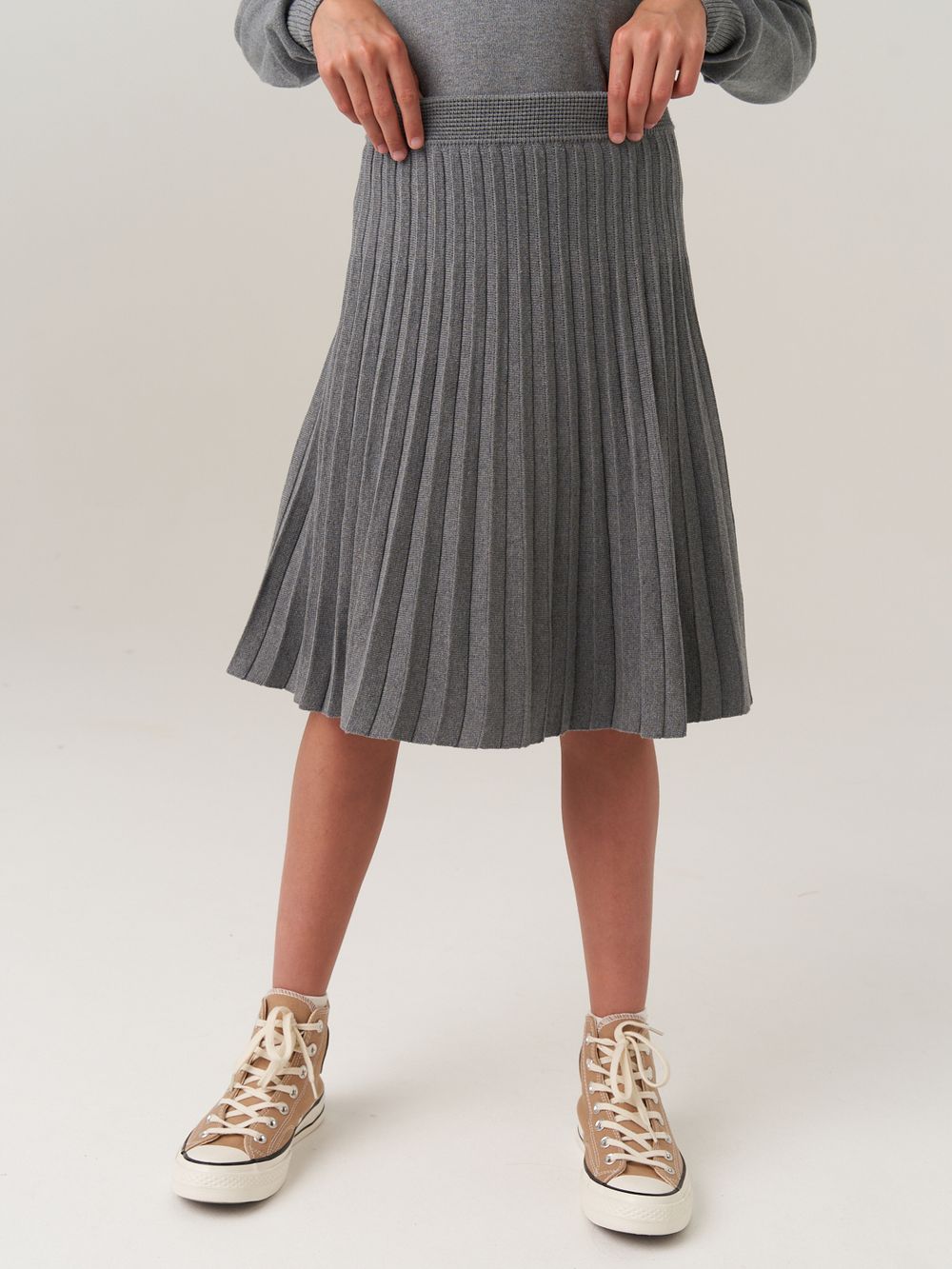 Юбка школьная для девочки AT883 серый