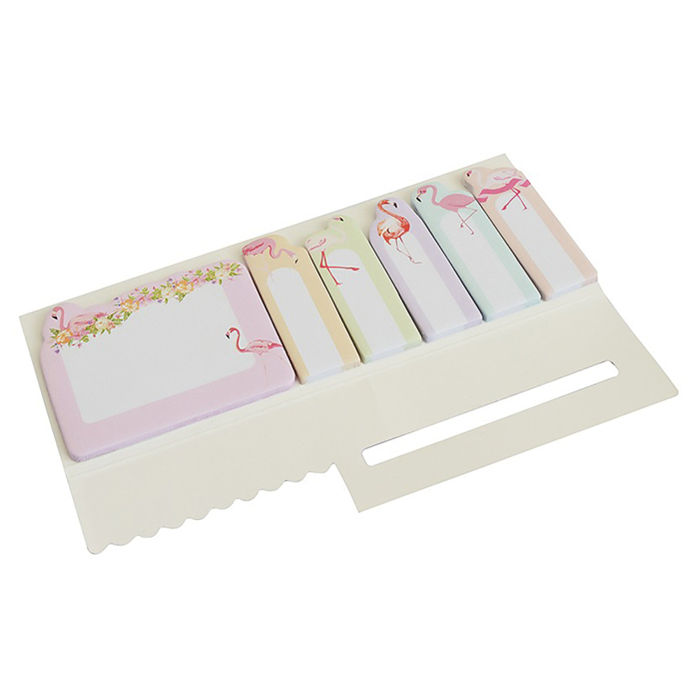 Закладки клейкие Basir бумажные, серия "Фламинго" 100 шт (15*48 мм), 20 шт (45*48 мм), 3 цвета ассорти