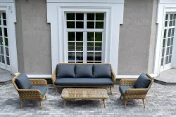 "Прованс" лаунж-зона плетеная из искусственного ротанга, цвет соломенный