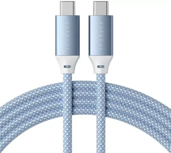 Кабель Satechi Type-C to Type-C 100W Charging Cable. Длина 2 м. Голубой