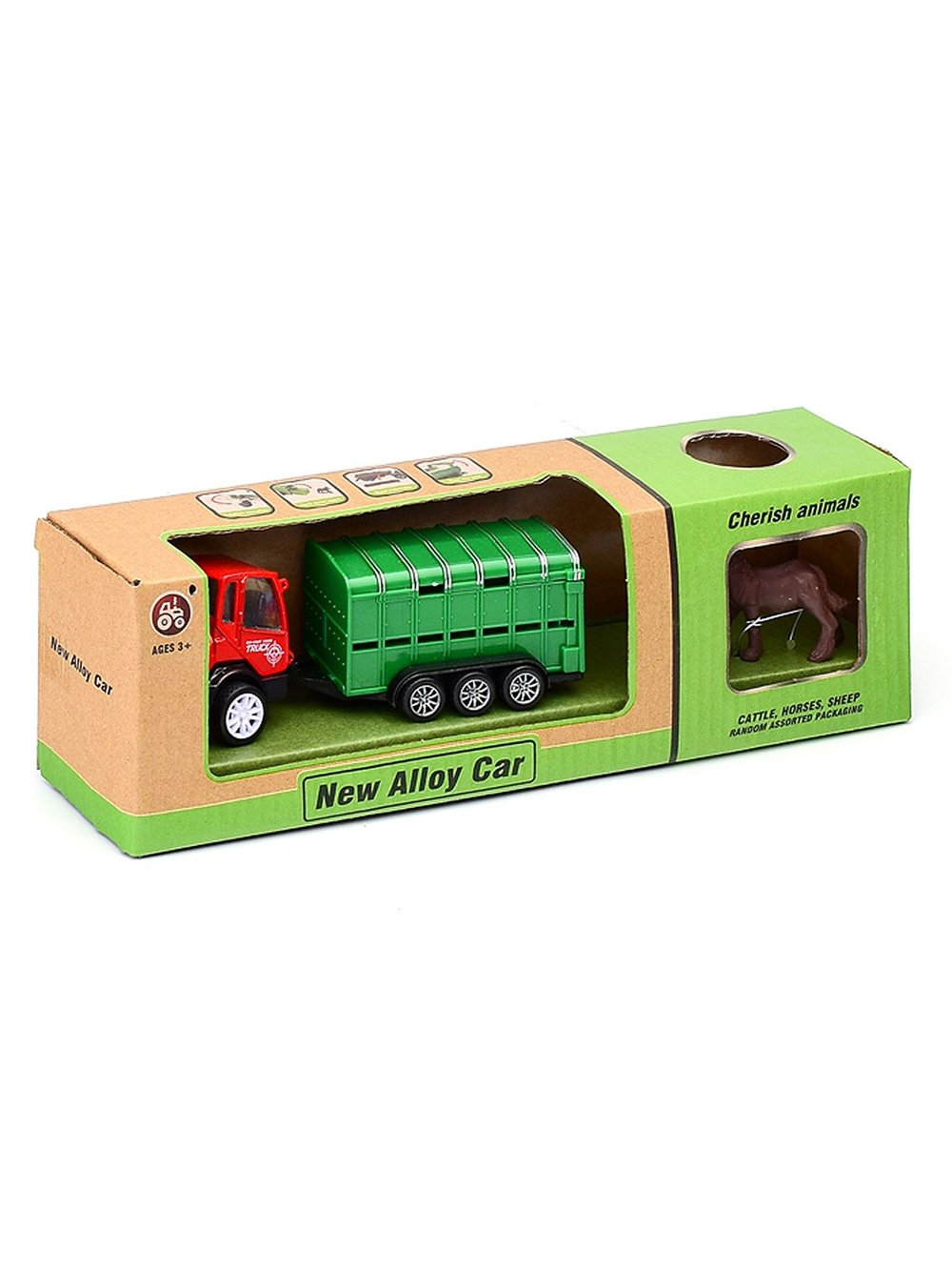 Игровой набор Трактор двухколесный с повозкой и лошадью  (600C-4)