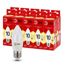 Лампа светодиодная ЭРА RED LINE LED B35-10W-827-E27 R 10Вт свеча теплый белый свет Е27 | Лампы cветодиодные Свеча (B/C)