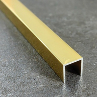Фриз 10*10мм "DO-1" 2.7м Золото глянец П-обр. д/плитки анод. алюм.