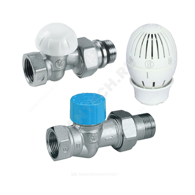 Комплект для бок/п радиатора термостатический R470F-KV жид/нап для однотр Ду 20 Ру10 прямой гайка М30х1,5 8-32oC без преднастройки штуцер без уплотнения Giacomini R470FX064