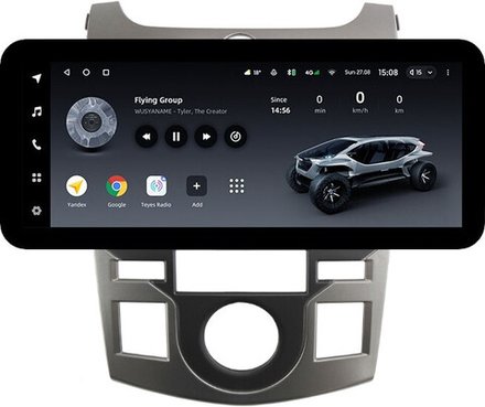 Магнитола для Kia Cerato Koup 1 2008-2013 - Teyes LUX ONE ROUND монитор 12.3" 2K QLED на Android 10, CarPlay, 4G SIM-слот