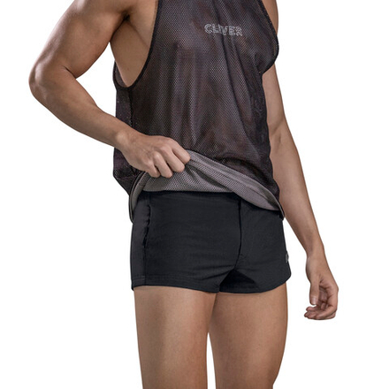 Мужская майка двусторонняя (черный, серый) Clever Moda FIT TANK-TOP 168011