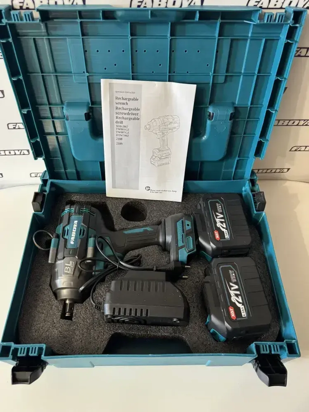 Аккумуляторный гайковерт 1000 нм, бесщеточный, 21в, 6ач, 2 акб.