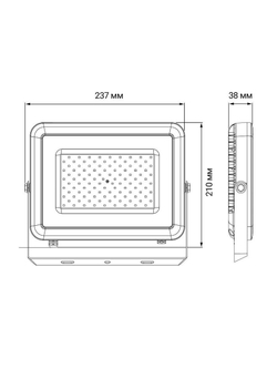 Прожектор светодиодный PFL-S2 50Вт 6500К IP65 220–240В ДО с клапаном закален. матов. стекло сер. Pro JazzWay 2853301D