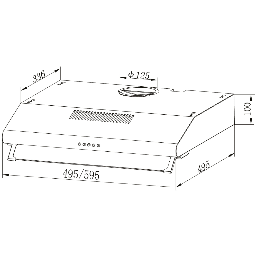 Встраиваемая вытяжка Oasis серии PROMO UP-50C