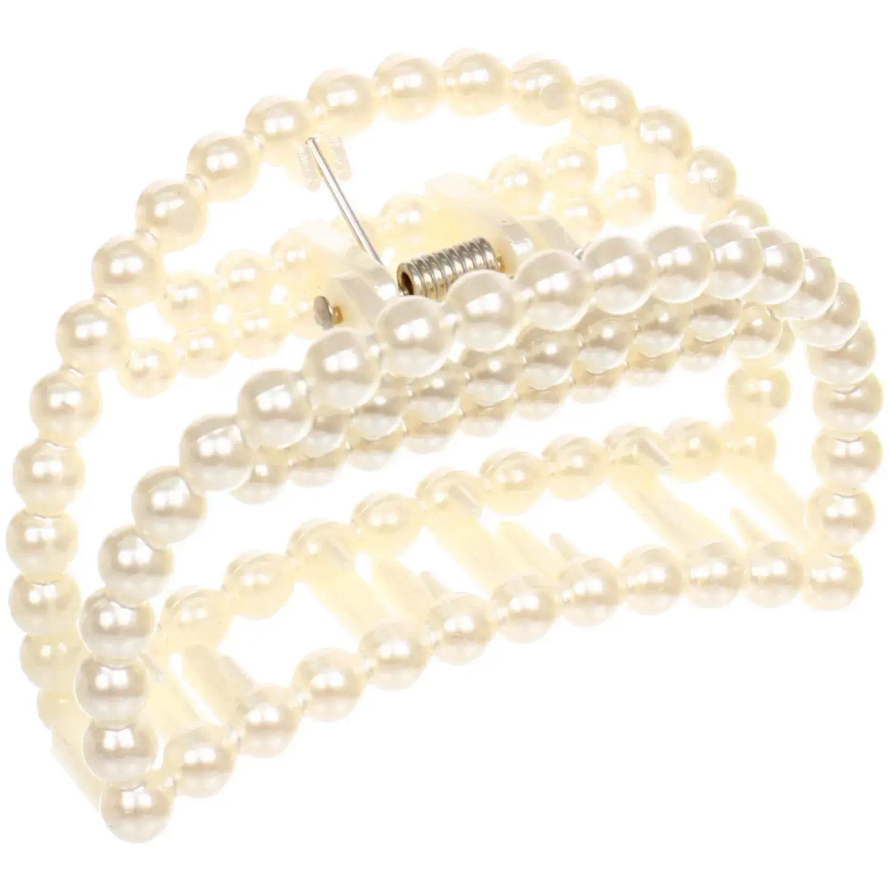 Заколка-краб для волос «Мон Пион», классика, цвет белый, 7,5см (Блистер)