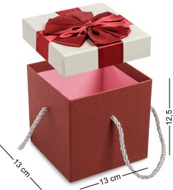 WG-83-C Коробка подарочная «Квадрат» цв.борд./бел.