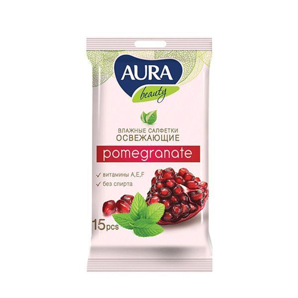 Салфетки влажные AURA Освежающие 15 шт