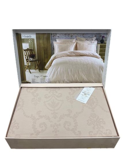 Постельное белье жаккард MIRABELLE - МИРАБЕЛЕ бежевый  MAISON D&#39;OR Турция