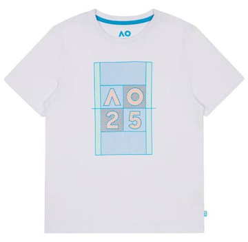 Футболка для мальчика теннисная Australian Open Mitred Neck Dated - белый